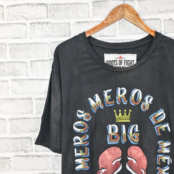 Roots of Fighting Big Brown Breakdown Tee Shirt sunfaded Black size 2XL - Picture 7 of 10